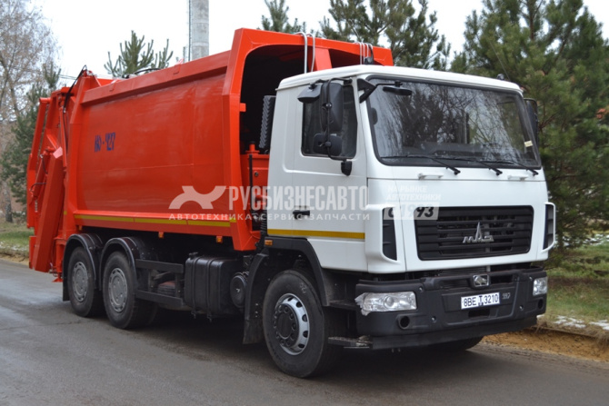 Купить КО-427-90 на шасси маз 631226, мусоровоз, задняя загрузка, портал, 22 м3 в компании Русбизнесавто - изображение 1