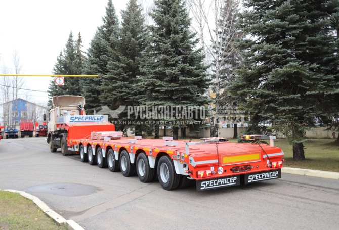 Купить СПЕЦПРИЦЕП 9942L7 трал низкорамный, раздвижной, г/п 85т / 60т, прист трапы, оси Specpricep, ССУ 1350 в компании Русбизнесавто - изображение 1